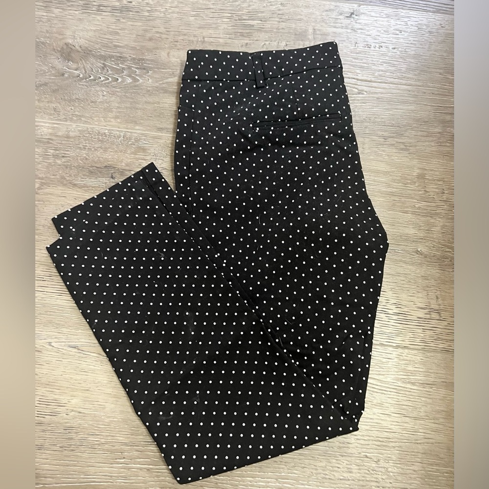 Wearever Black/White polka dot stretch pants size Medium